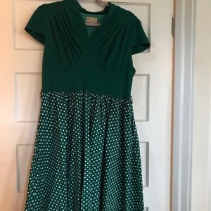Lindy Bop green and polka dot dress.